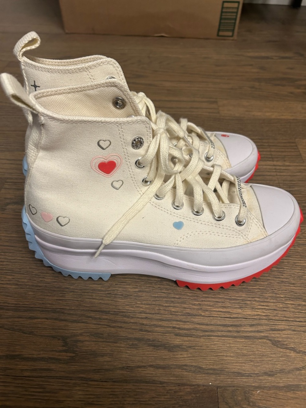 Converse Run Star Hike Platform High Y2K Heart Sneakers Women’s Size 8 - Picture 10 of 15